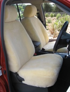 Cream Sheepskin Car Seat Covers