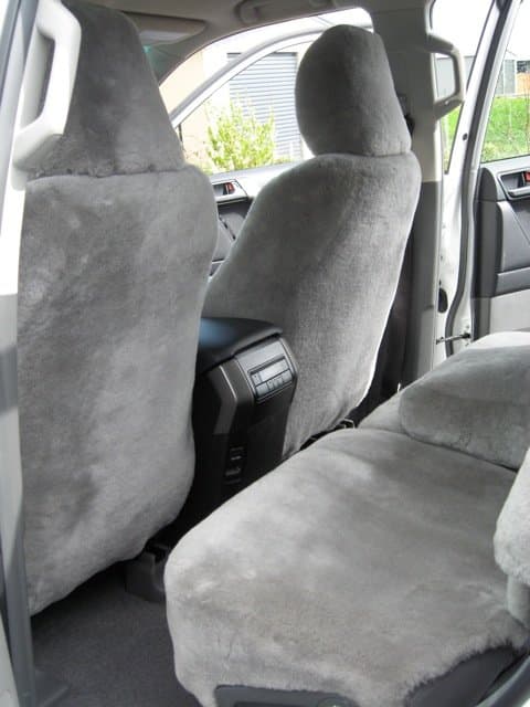 Stone lambswool car seat covers