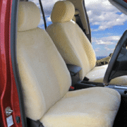 Cream sheepskin car seat covers