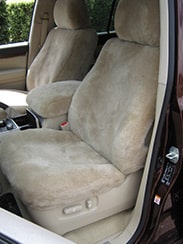 Sheepskin Car Seat Covers in Stone Colour